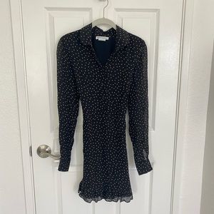 Reformation Monti Black & Gold Polka Dot Dress